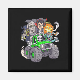 Halloween Gamer Skeleton Zombie Monster Truck Boys Magnet