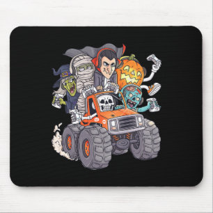Halloween Gamer Skeleton Zombie Monster Truck Boys Mouse Pad