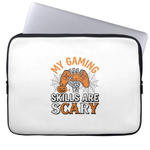 Halloween Gamer Skills Are Scary Vintage Shirt Des Laptop Sleeve