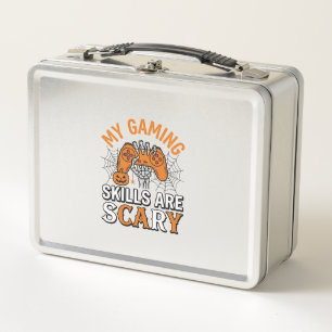 Halloween Gamer Skills Are Scary Vintage Shirt Des Metal Lunch Box