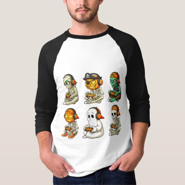 Halloween Gamer Squad Cute T-Shirt (Front)