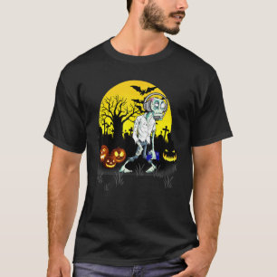 Halloween Gamer Zombie With Controller In Hand & H T-Shirt