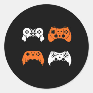 Halloween Gaming Controller Gamer Video Game Contr Classic Round Sticker