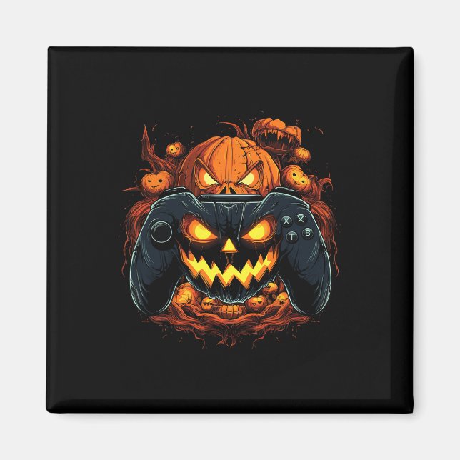 Halloween Gaming Jack O Lantern Pumpkin Face Contr Magnet (Front)