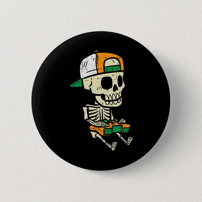 Halloween Gaming Skeleton Costume Gamer Boys Kids  6 Cm Round Badge (Front)