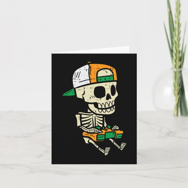 Halloween Gaming Skeleton Costume Gamer Boys Kids  Card (Front)