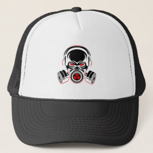 Halloween Gas Mask Skull Trucker Hat