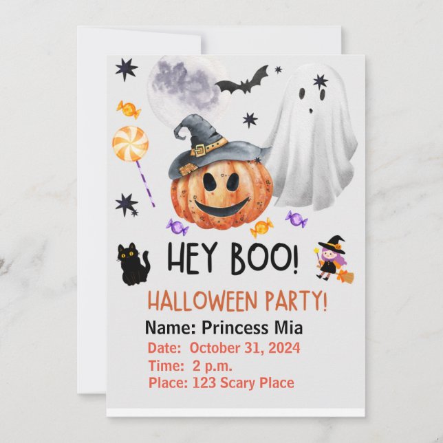 Halloween gathering with treats and tricks invitation (Front)