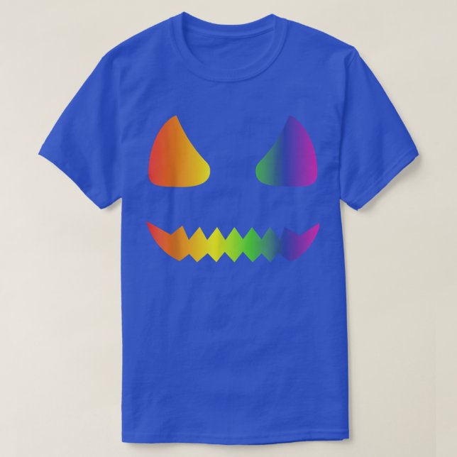 Halloween Gay Lesbians Pride Pumpkin Face LGBTQ Pr T-Shirt (Design Front)