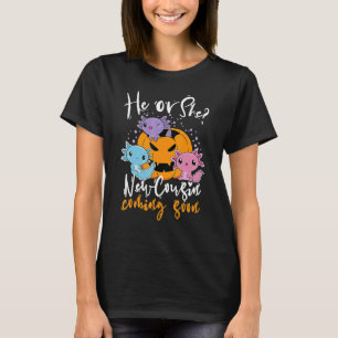 Halloween Gender Reveal He Or She Cousin Coming Bo T-Shirt