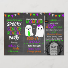 Halloween Gender Reveal Invitation