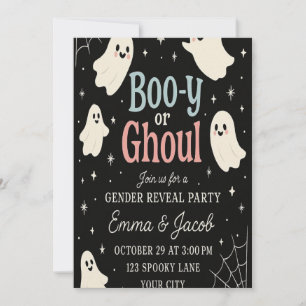Halloween Gender Reveal Invitation   Boo-y or Ghou