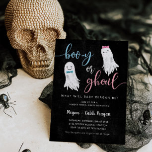 Halloween Gender Reveal Invitation   Booy or Ghoul