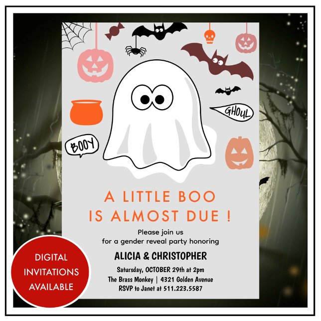 Halloween Gender reveal invitation Cute Ghost  (Halloween-Gender-reveal-invitation-Cute-Ghost-1)