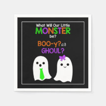 Halloween Gender Reveal Paper Napkins