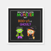 Halloween Gender Reveal Paper Napkins