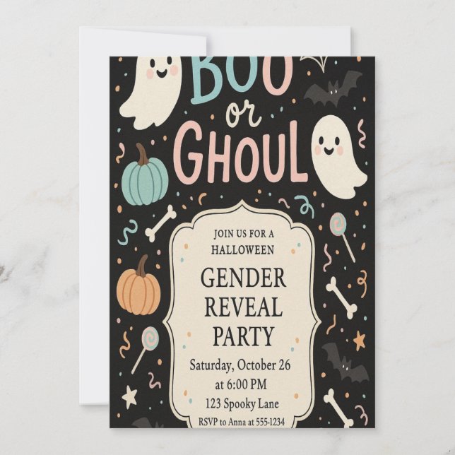 Halloween Gender Reveal Party Invitation (Front)