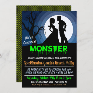 Halloween Gender Reveal Party Invitation