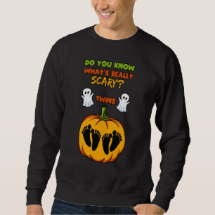 Halloween Gender Reveal Twins Baby Shower Party Sweatshirt