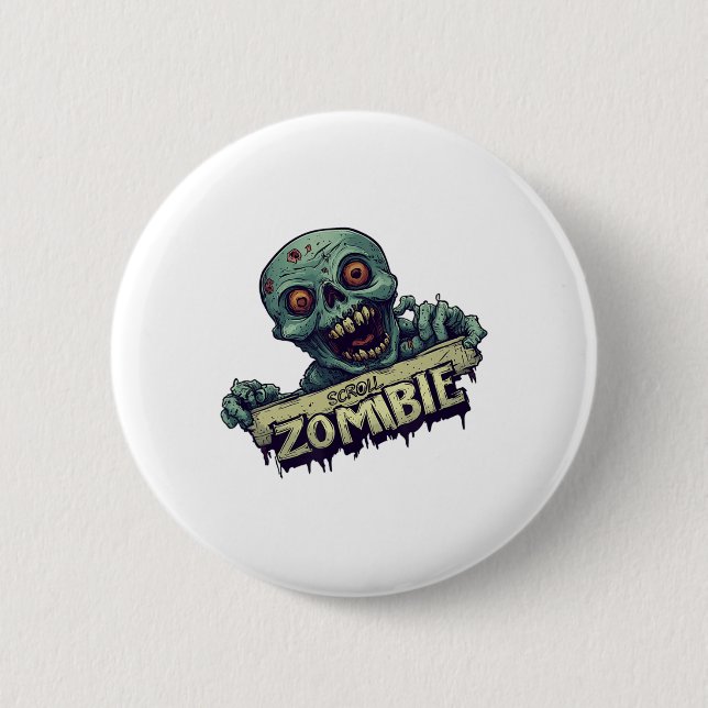 Halloween Generation With Scroll Zombie Costume  6 Cm Round Badge (Front)