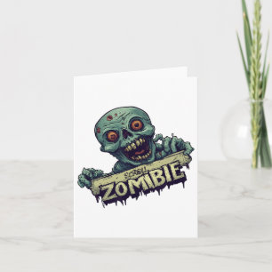 Halloween Generation With Scroll Zombie Costume  Card