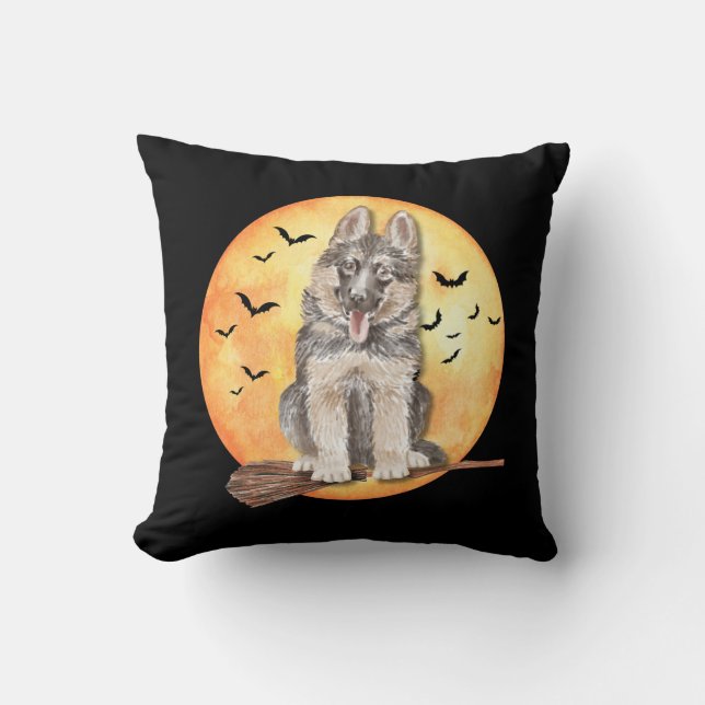 Halloween German Shepherd Dog Pillow (Front)