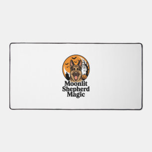 Halloween German Shepherd Spooky Moon Dog Lover Sh Desk Mat