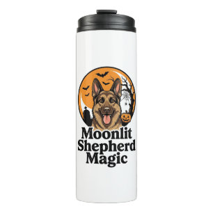 Halloween German Shepherd Spooky Moon Dog Lover Sh Thermal Tumbler