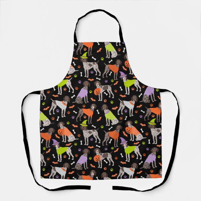 Halloween German Shorthaired Pointer Apron (Front)