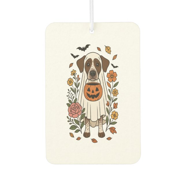 Halloween German Shorthaired Pointer Car Air Freshener (Front)