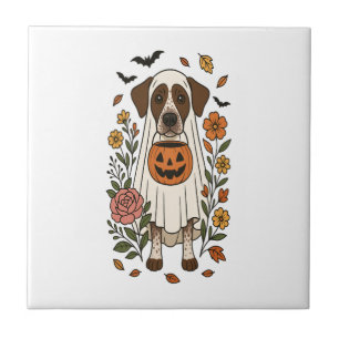 Halloween German Shorthaired Pointer Ceramic Tile