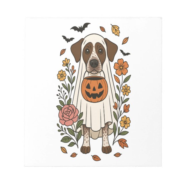 Halloween German Shorthaired Pointer Notepad (Front)