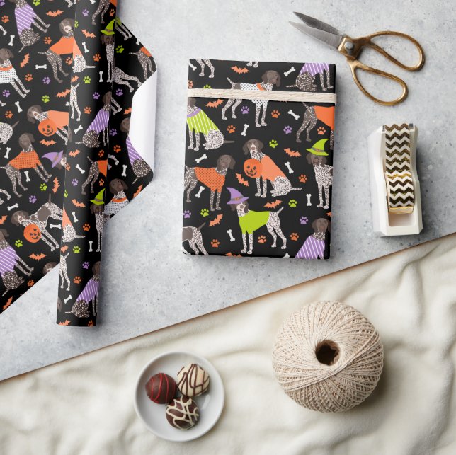 Halloween German Shorthaired Pointer Wrapping Paper (Crafts)