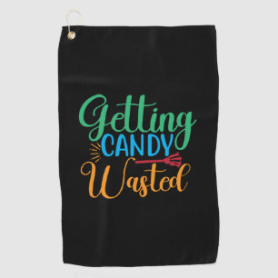 Halloween Getting Candy Wasted Birthday Golf Towel