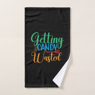 Halloween Getting Candy Wasted Birthday Hand Towel