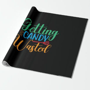 Halloween Getting Candy Wasted Birthday Wrapping Paper