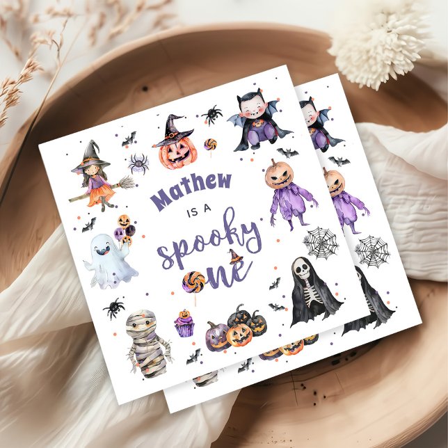 Halloween Ghost 1st Birthday Party Napkin (Creator Uploaded)