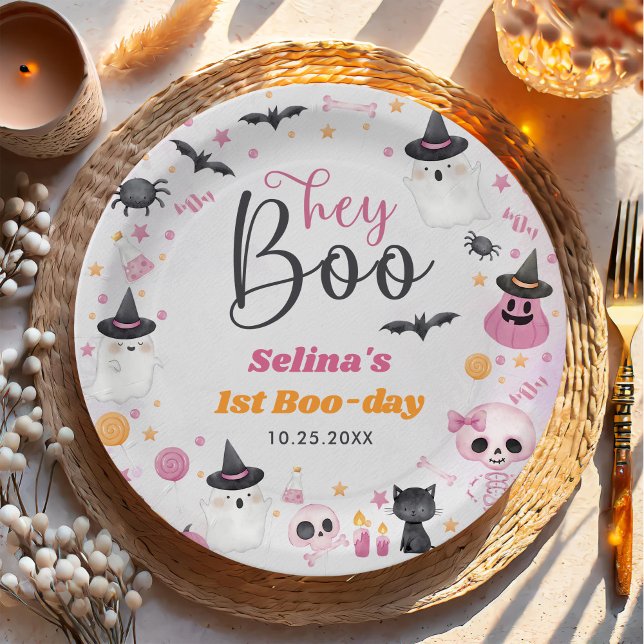 Halloween Ghost 1st Birthday Party Paper Plate (Creator Uploaded)