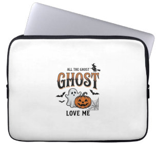 Halloween Ghost All The Ghost Love Me Funny Vintag Laptop Sleeve