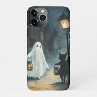 Halloween Ghost and Cat Encounter iPhone 11Pro Case