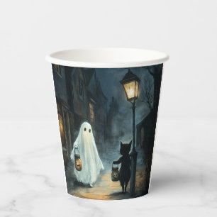Halloween Ghost and Cat Encounter Paper Cups