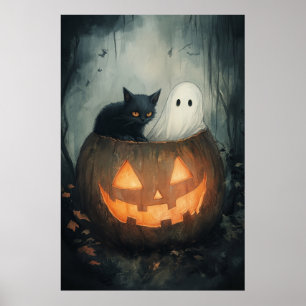 Halloween Ghost and Cat SPA Poster