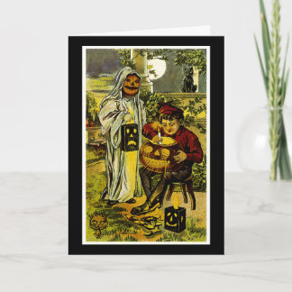 Halloween Ghost and Jack-o-Lantern Card
