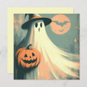 Halloween Ghost and Jack-o'lantern Spooky Card