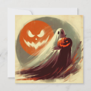 Halloween Ghost and Jack-o'lantern Spooky Card