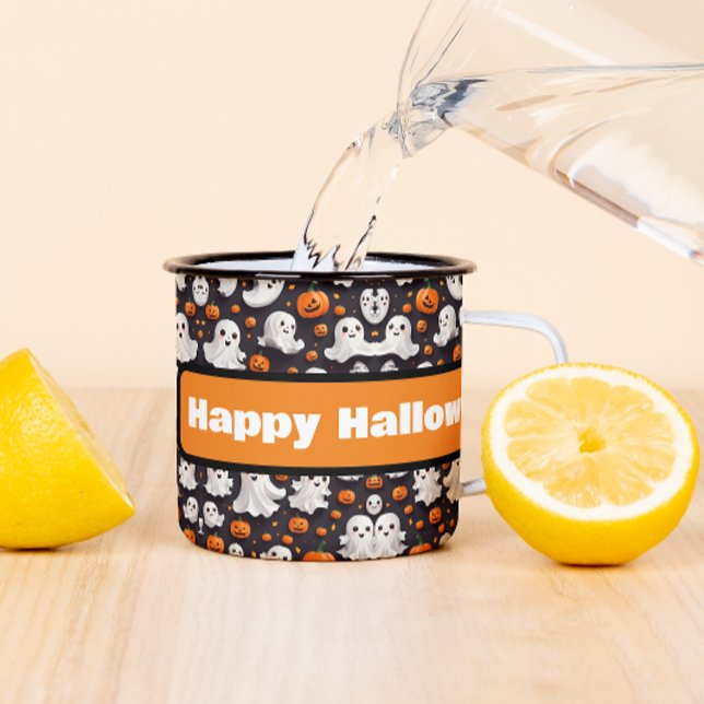 Halloween Ghost and Pumpkin Coffee Mug (Creator Uploaded)