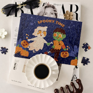 Halloween Ghost and Zombie Cute Jigsaw Puzzle