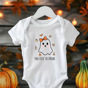 Halloween Ghost Baby Girls Too Cute To Spook Baby Bodysuit
