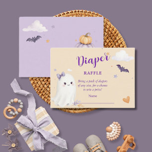 Halloween Ghost Baby Shower Diaper Raffle Card