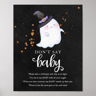 Halloween Ghost Baby Shower Don't Say Baby Sign